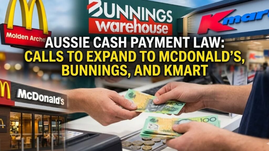 Aussie Cash Payment Law: Calls to Expand to McDonald’s, Bunnings, and Kmart